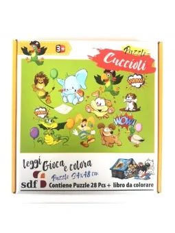 Puzzle Cuccioli Leggi Gioca e Colora