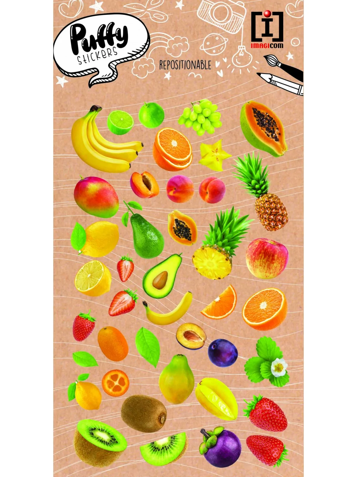 Stickers Puffy Summer Fruit