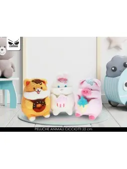 Peluche Round Animal 22 cm ST6580