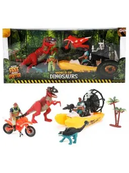 Playset World Of Dinosaurs con Moto e Barca