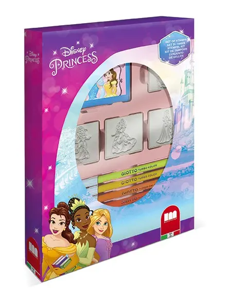 Disney Princess Box 4 Timbri con Pennarelli Giotto