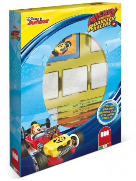 Mickey Roadster Racers Box 4 Timbri con Pennarelli Giotto