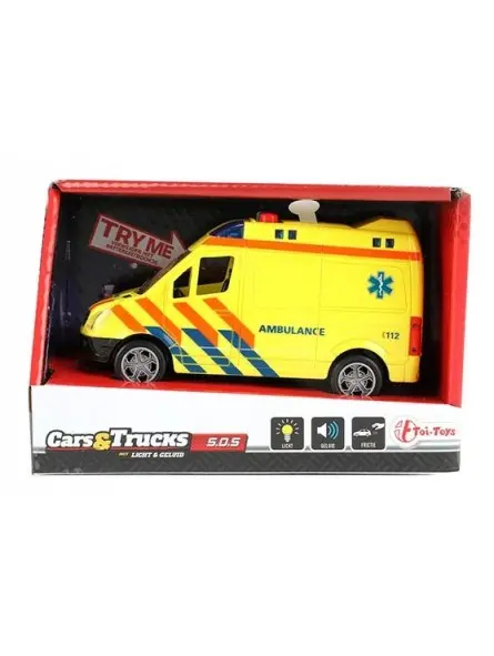 Cars & Trucks Ambulanza Gialla con Suoni e Luci