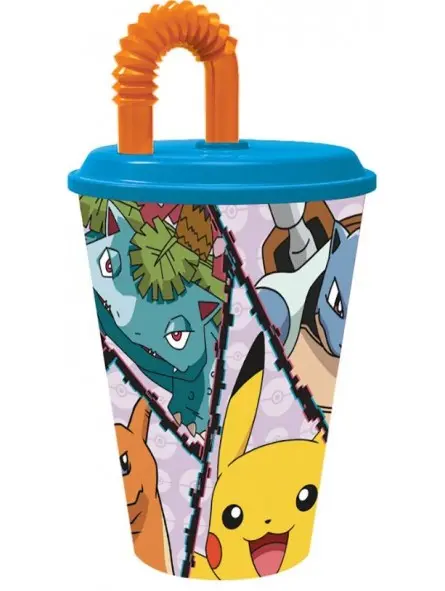Pokemon Bicchiere Con Cannuccia 430 ml