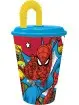 Spiderman Bicchiere con Cannuccia ml 430
