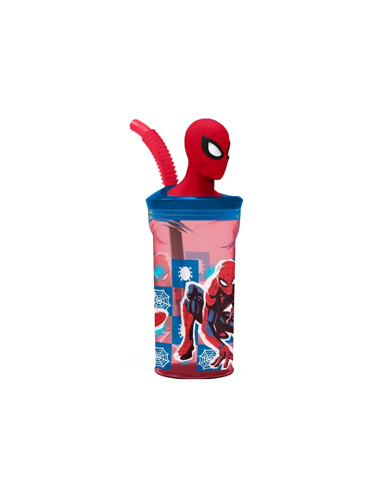 Spiderman Bicchiere con Cannuccia 3D Tritan 360 ml