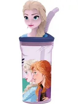 Frozen Bicchiere con Cannuccia 3D Tritan 360 ml