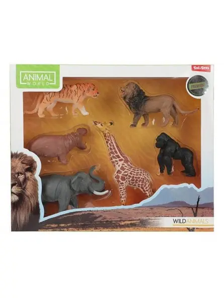 Wild Animal World Set 6 Pcs