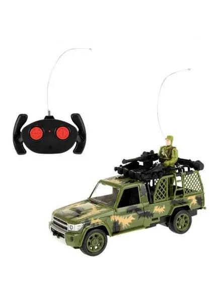 Alfafox Jeep Militare Radiocomandata con Soldato