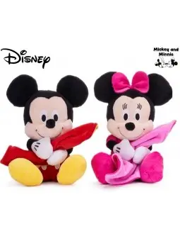 Disney Peluche Mickey e Minnie con Coperta 27 cm