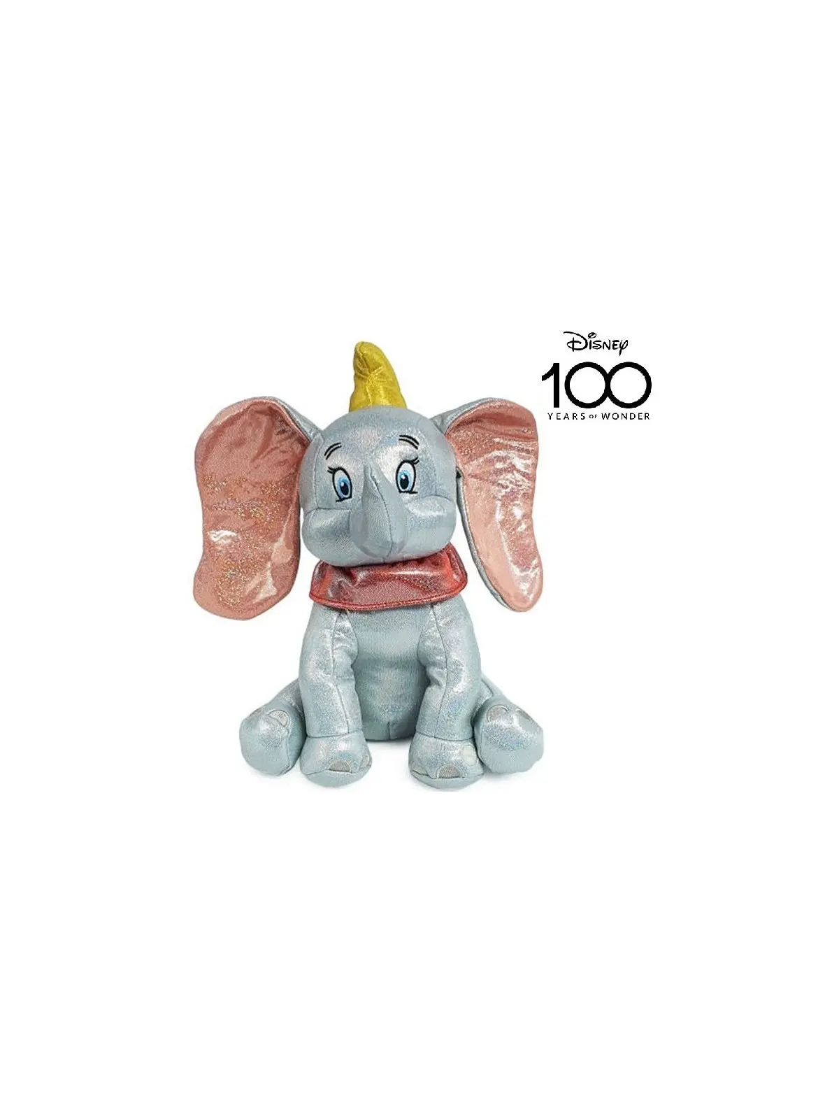 Peluche Disney Dumbo Glitter con Suono 28 Cm
