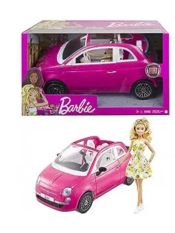 Muñeca Barbie con Fiat 500