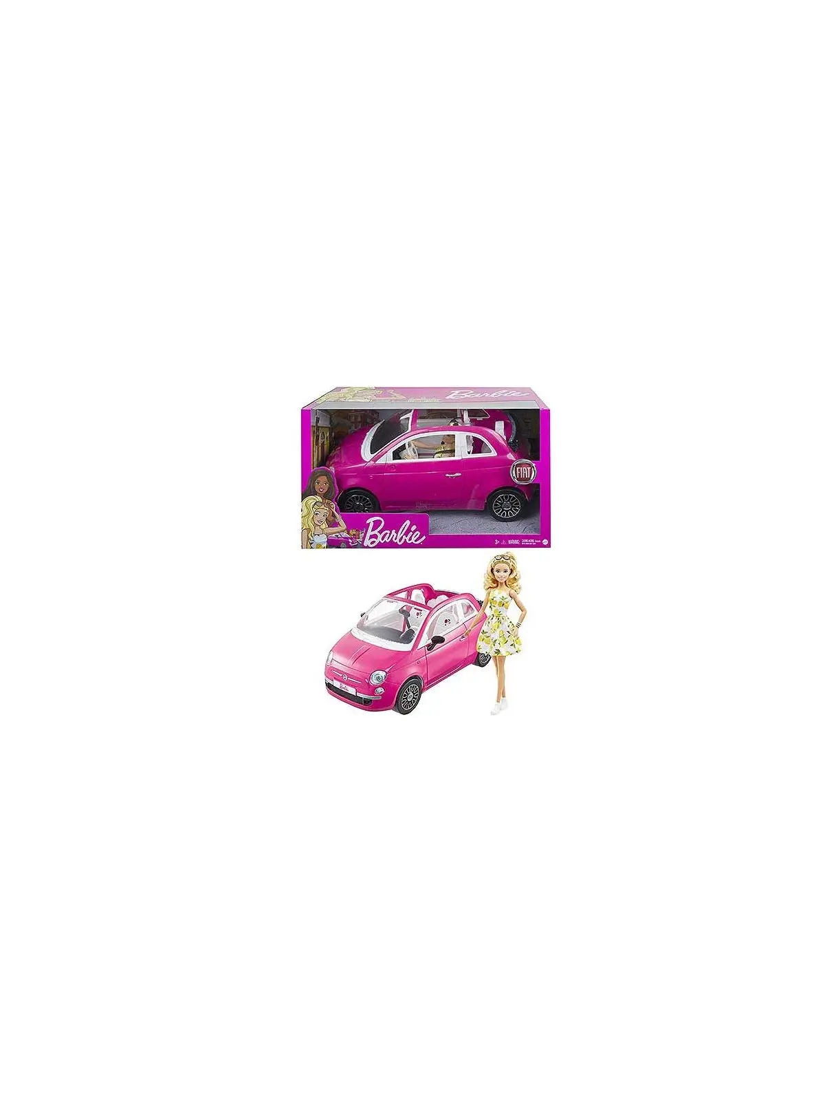 Muñeca Barbie con Fiat 500