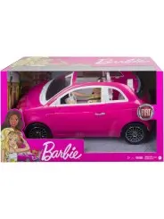 Barbie-Puppe mit Fiat 500