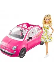 Muñeca Barbie con Fiat 500