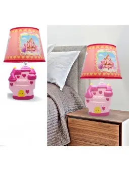 Lampada Ceramica Castello Fiabe Rosa ST7142