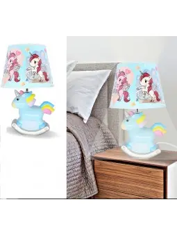Lampada Ceramica Unicorno Blu ST7141