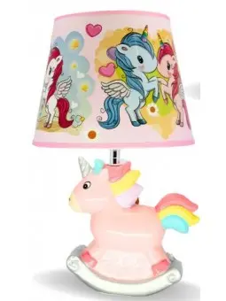 Lampada Ceramica Unicorno Rosa ST7141