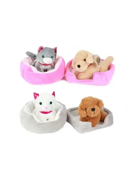 Plush Dog with Cot 4 Ast Plush Dog with Cot 4 Ast