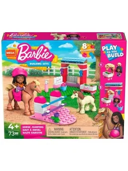 Barbie Mega Bloks Building Set Horse Jumping 73 PCS