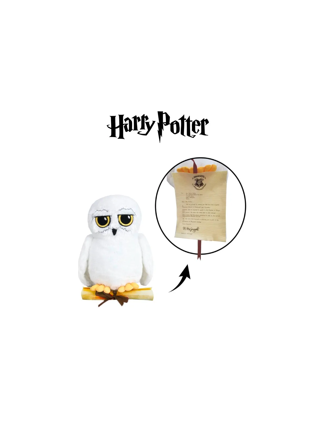 Peluche Harry Potter Edvige con Lettera 18 cm