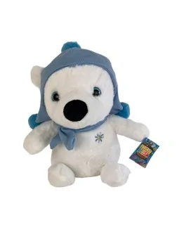 Peluche Orso Polare con Cappello e Sciarpa 35 CM