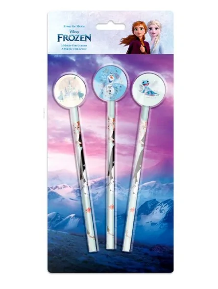 Frozen Set 3 Matite con Gomma