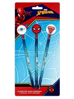 Spiderman Set 3 Matite con Gomma