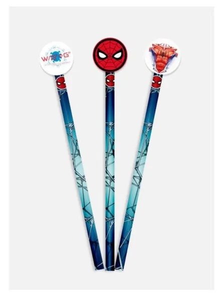 Spiderman Set 3 Matite con Gomma