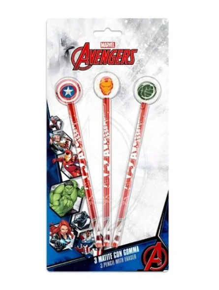 Avengers Set 3 Matite con Gomma