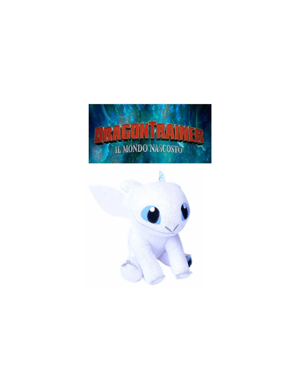 Peluche Dragon Trainer Bianco seduto 47 CM