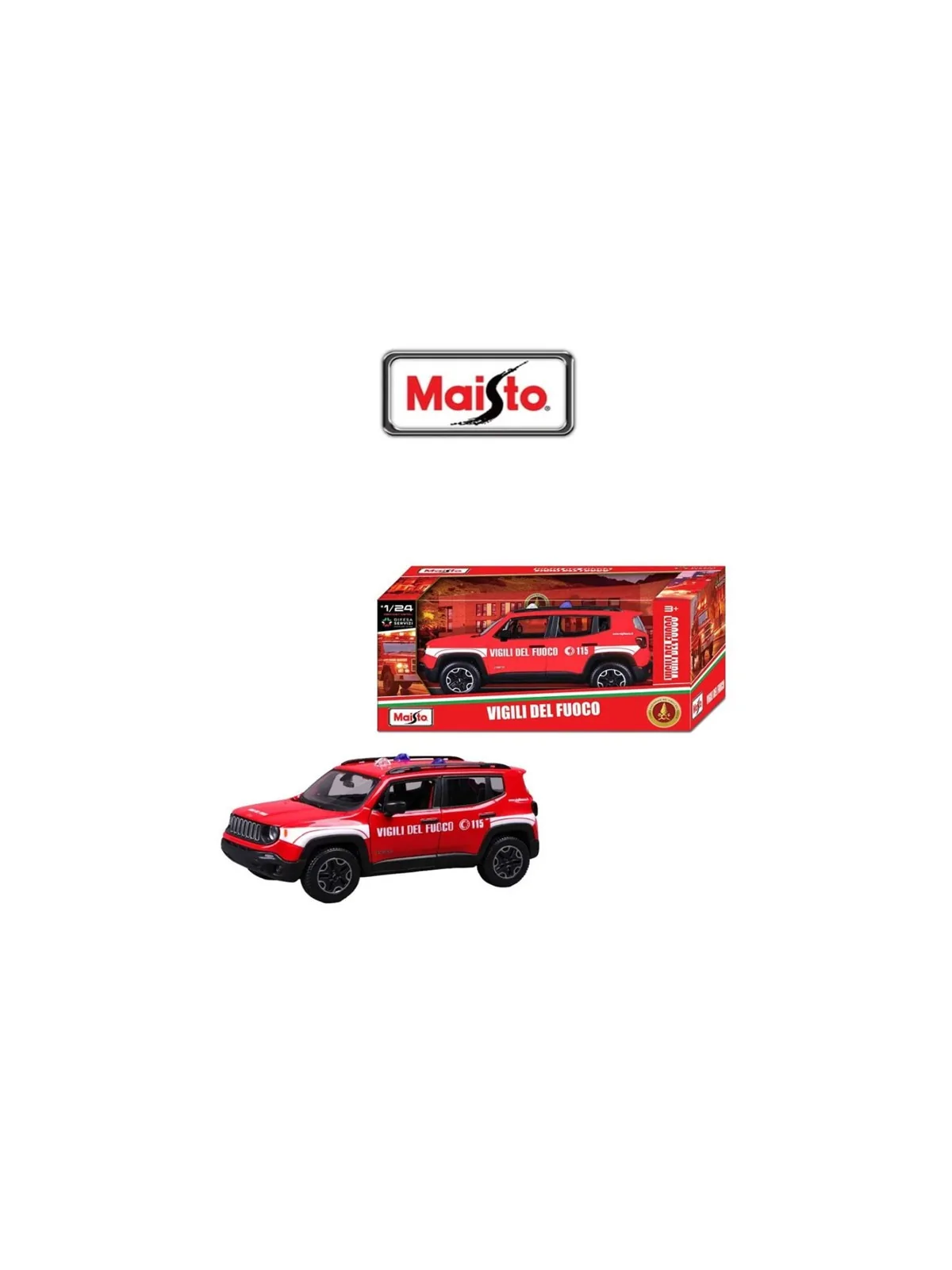 Maisto Jeep Renegade Vigili del Fuoco Scala 1/24