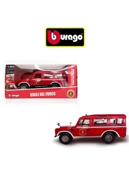 Burago Vigili Del Fuoco Land Rover Series II Scala 1/24