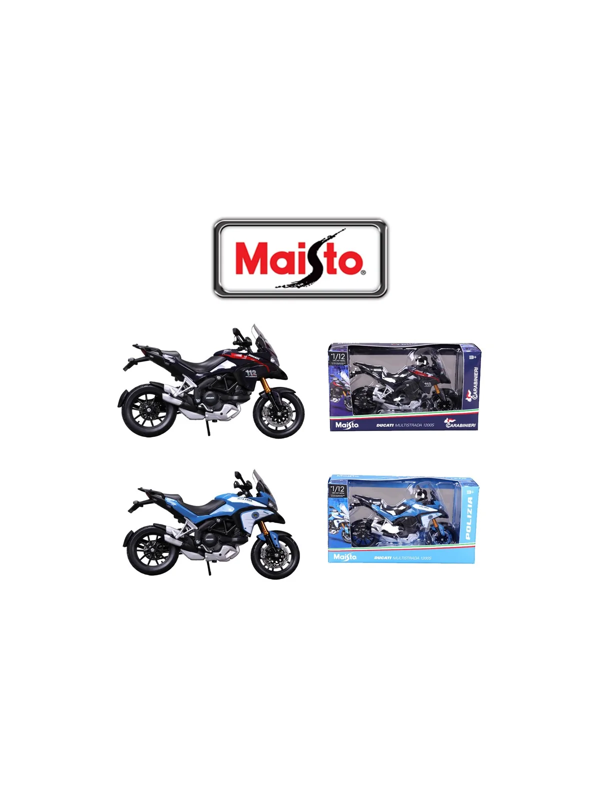 Maisto Ducati Multistrada 1200S Polizia e Carabinieri Scala 1/12