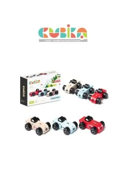 Cubika Auto Corsa in Legno Set 3 pcs