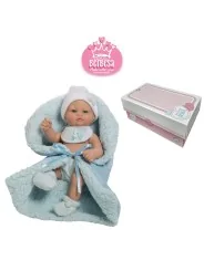 Berbesa Doll con Coperta Azzurra 27 cm in Vinile