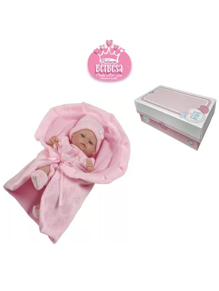 Berbesa Doll con Coperta Rosa 27 cm in Vinile