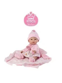 Berbesa Baby Coral Con Coperta e Giacca Rosa 34 cm