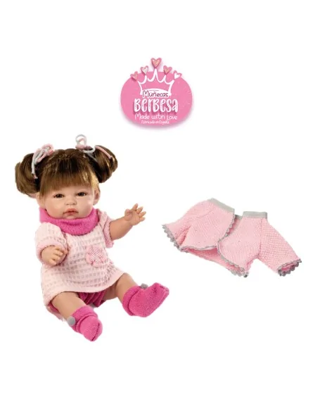 Berbesa Baby Coral Vestito e Giacca Rosa 34 cm