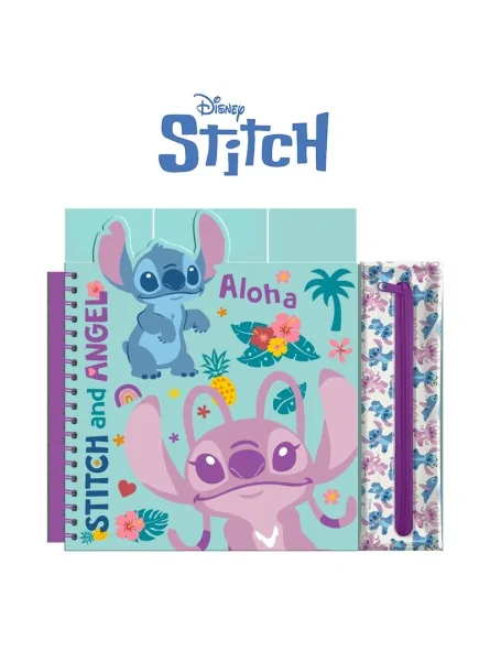 Stitch Notebook con Astuccio e Colori