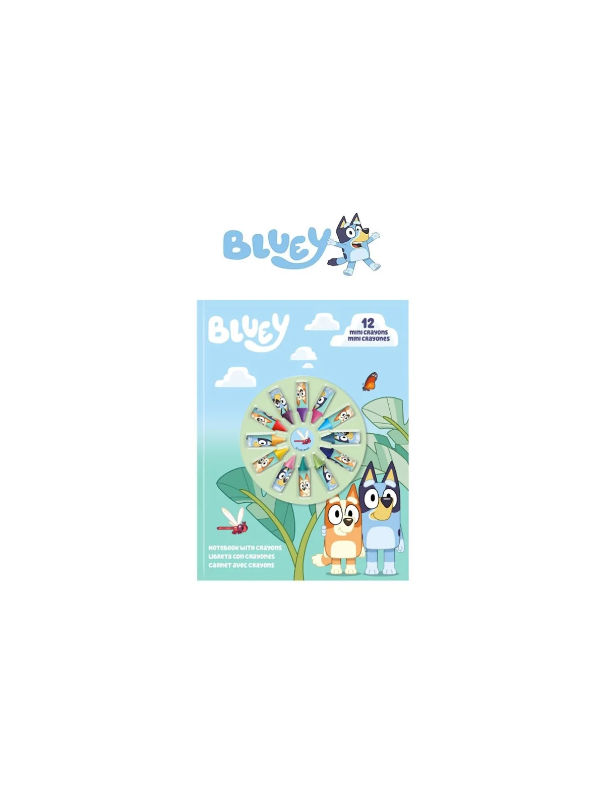 Bluey Notebook con 12 Mini Pastelli