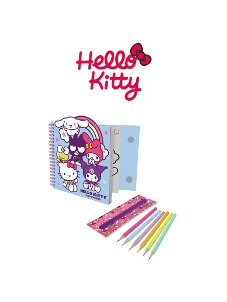Hello Kitty Notebook con Astuccio e Colori