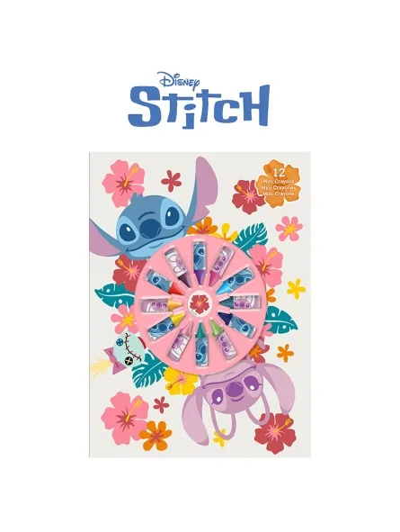 Stitch Notebook con 12 Mini Pastelli