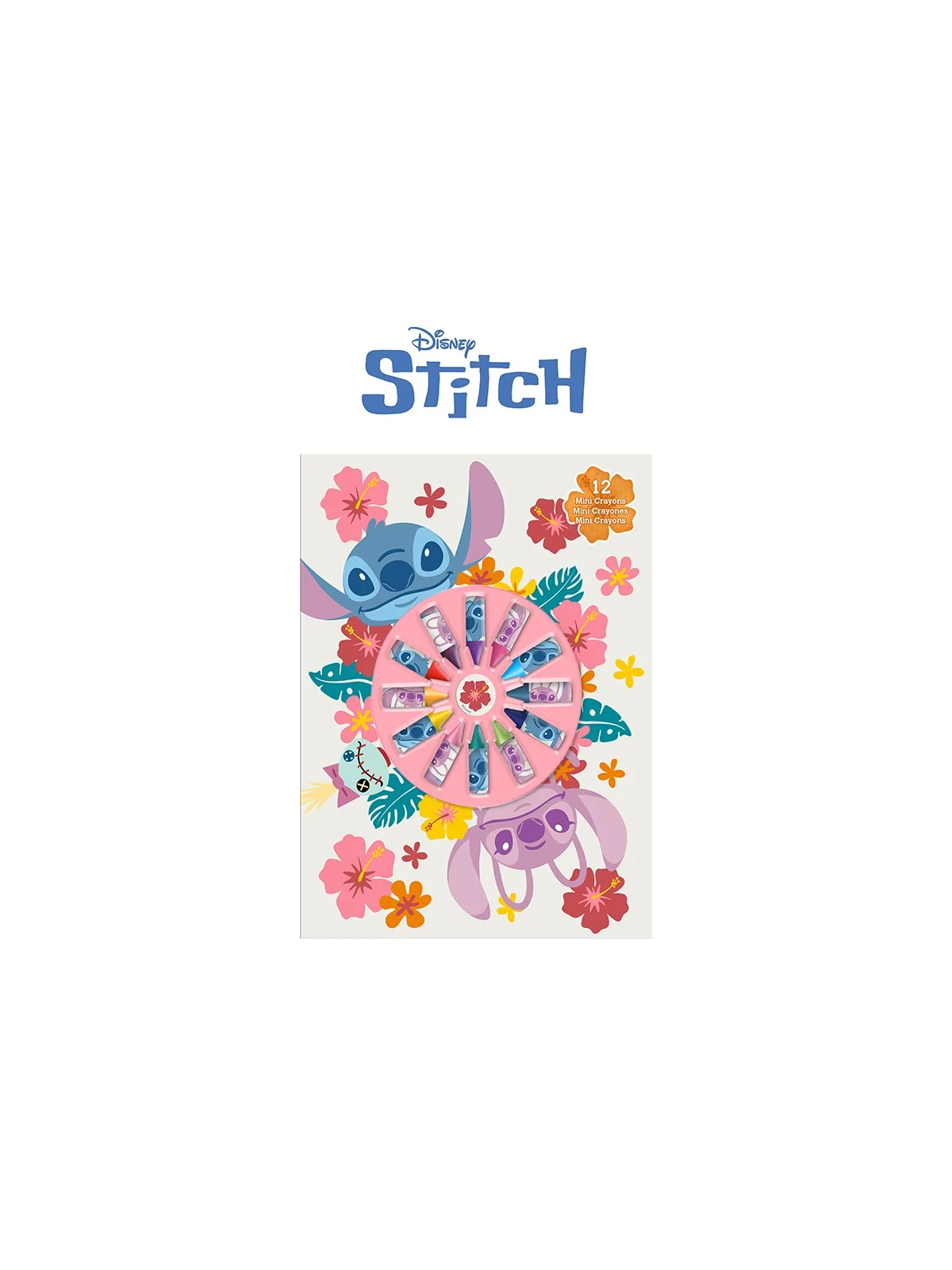 Stitch Notebook con 12 Mini Pastelli