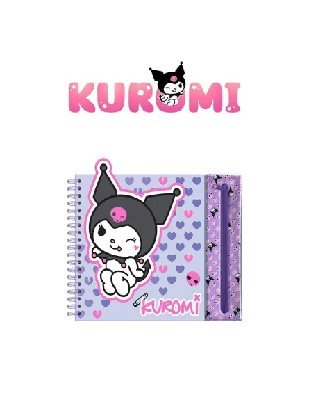 Kuromi Notebook con Astuccio e Colori