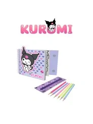 Kuromi Notebook con Astuccio e Colori