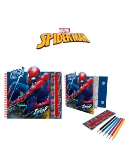 Spiderman Notebook con Astuccio e Colori