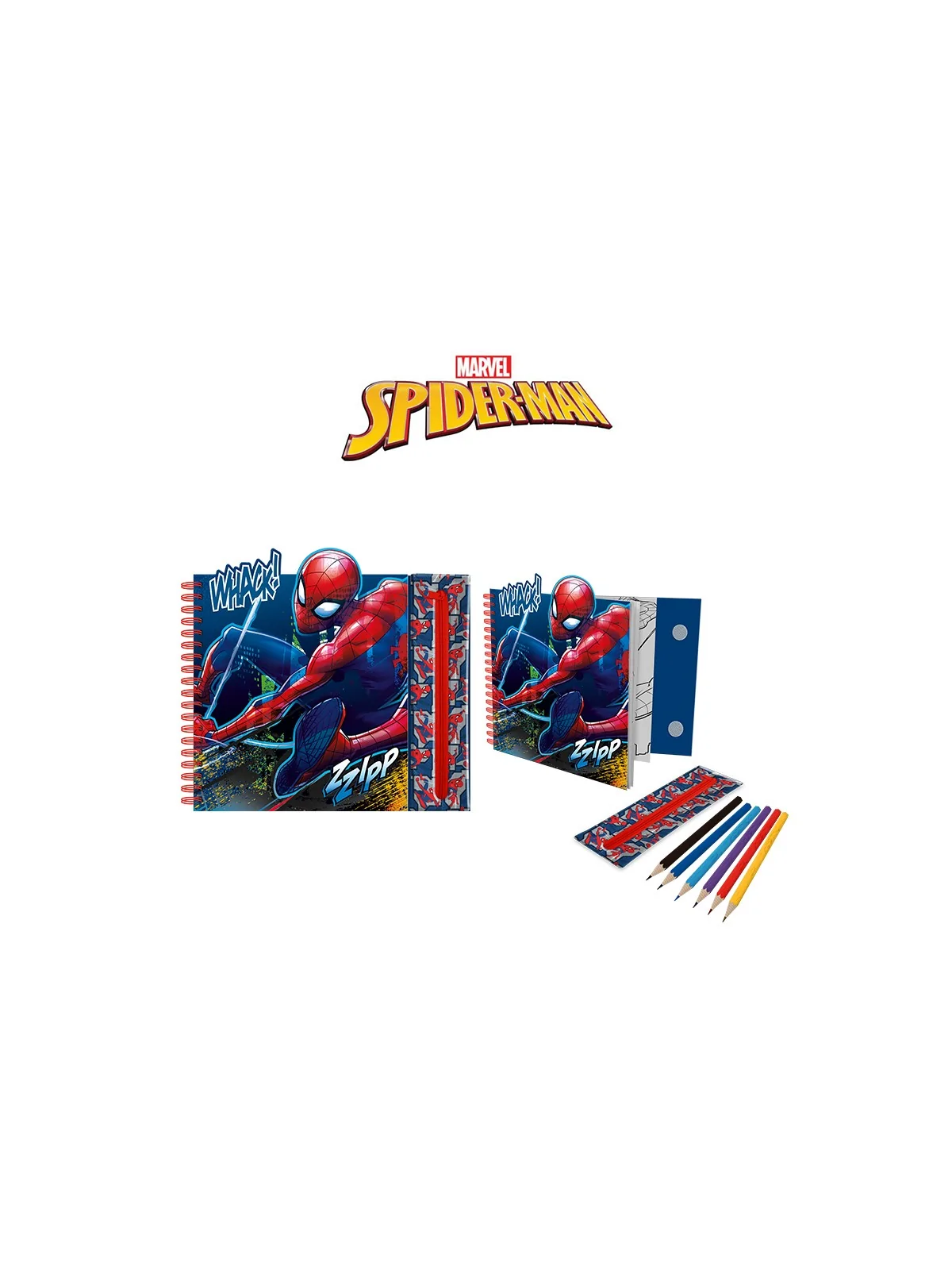 Spiderman Notebook con Astuccio e Colori