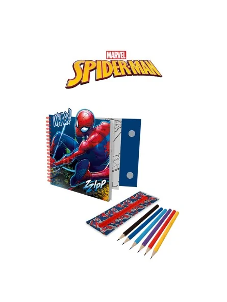 Spiderman Notebook con Astuccio e Colori