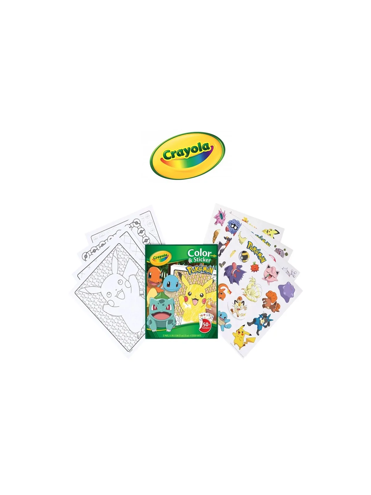 Crayola Pokemon Album Colori Adesivi e Stickers